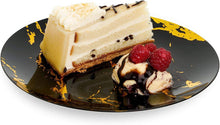 Load image into Gallery viewer, 9" Round Black/Gold Marble Effect Reusable Plates (Pack of 10)