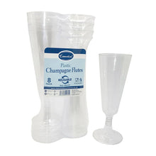 Load image into Gallery viewer, 140ml Clear Reusable Plastic Champagne Flutes (Pack of 8)