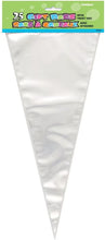 Load image into Gallery viewer, Clear Sweet Cone Bags With Silver Ties 180 x 410mm (Pack of 25pieces)