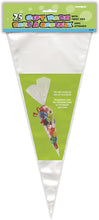 Load image into Gallery viewer, Clear Sweet Cone Bags With Silver Ties 180 x 410mm (Pack of 25pieces)