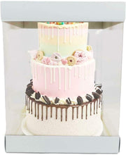 Load image into Gallery viewer, 8" x 8" x 10" Clear Gift Box White Square Base (Flat packed)