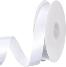 Load image into Gallery viewer, 25mm (1") x 50metres Roll of White Single Satin Ribbon