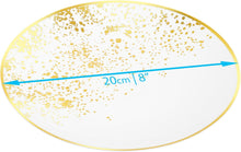 Load image into Gallery viewer, 8" Round Sparkle White/Gold Reusable Plates (Pack of 10)