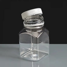 Load image into Gallery viewer, 125ml Empty Square Plastic Bottle with Screw On Lid