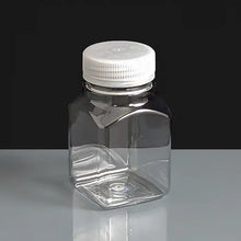 Load image into Gallery viewer, 125ml Empty Square Plastic Bottle with Screw On Lid