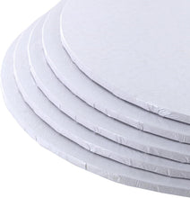Load image into Gallery viewer, 8" Round White Masonite 4mm Cake Boards Thin (Pack of 5)