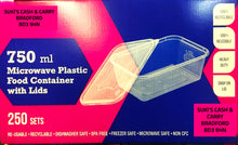 Load image into Gallery viewer, SUKI's 750ml Heavy Duty Plastic Containers (Case of 250pcs)