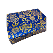 Load image into Gallery viewer, 7" x 5" x 2" Rectangular Blue/Gold Mithai (Indian Sweet) Box