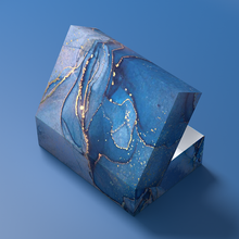 Load image into Gallery viewer, 7" x 5" x 2" Rectangular Blue Marble Print Effect Mithai (Indian Sweet) Box