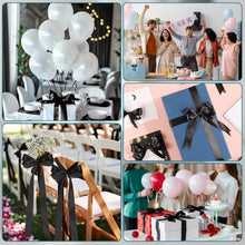 Load image into Gallery viewer, 25mm (1") x 50metres Roll of Black Single Satin Ribbon