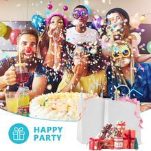Load image into Gallery viewer, WHOLESALE Pack of 12 x White Paper Bags for Gifts, Food & Sweets, Strong Carrier Bags with Twisted Handles for Kid Parties, Weddings, 27x21x11cm