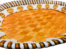 Load image into Gallery viewer, Light Brown/White Oval Wooden Tray Basket (D50cm)