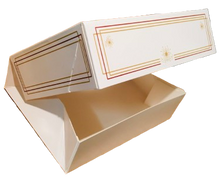 Load image into Gallery viewer, 7" x 5" x 2" Rectangular White Window Mithai (Indian Sweet) Box