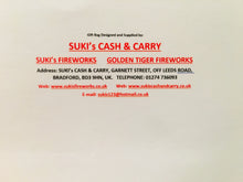 Load image into Gallery viewer, Blue/Gold Print Large Gift Bags 32x26x15cm (Pack of 12 bags)