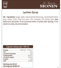 Load image into Gallery viewer, Lychee 70cl Monin Syrup