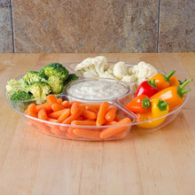Load image into Gallery viewer, 16" Clear 7-Sectional Plastic Compartment Platter Tray