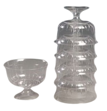 Load image into Gallery viewer, 8oz Reusable Clear Footed Ice Cream Dessert Bowls (Pack of 6pcs)