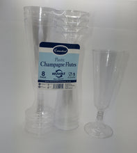 Load image into Gallery viewer, 140ml Clear Reusable Plastic Champagne Flutes (Pack of 8)