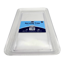 Load image into Gallery viewer, Large Clear Plastic Rectangle Serving Tray (46cm x 28cm x 3cm)
