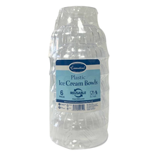 Load image into Gallery viewer, 8oz Reusable Clear Footed Ice Cream Dessert Bowls (Pack of 6pcs)