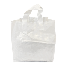 Load image into Gallery viewer, Large White Poly SOS Flexi Loop Carrier Bags (Case of 250)