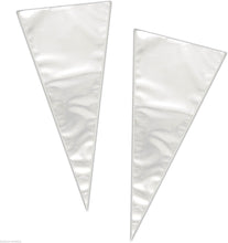 Load image into Gallery viewer, Clear Sweet Cone Bags With Silver Ties 180 x 410mm (Pack of 25pieces)