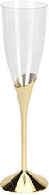 Load image into Gallery viewer, 135ml Gold/Clear Reusable Plastic Champagne Flutes (Pack of 4pcs)