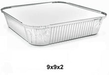 Load image into Gallery viewer, 9" Square Foil Containers with Lids 230x230x50mm (Pack of 5)