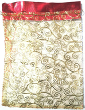 Load image into Gallery viewer, 50 x Gold/Red Large Organza Bags 24cm x 30cm
