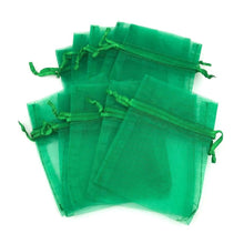 Load image into Gallery viewer, 4" x 5" Emerald Green Organza Favour Bags (Pack of 10)