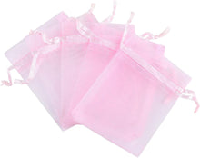 Load image into Gallery viewer, 4" x 5" Light Pink Organza Favour Bags (Pack of 10)