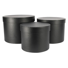 Load image into Gallery viewer, Black Round Hat Box (Set of 3 boxes)