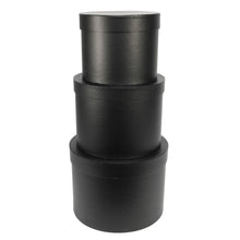 Load image into Gallery viewer, Black Round Hat Box (Set of 3 boxes)