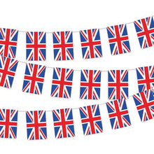 Load image into Gallery viewer, Union Jack Polyester Cloth Rectangle Bunting (10 metres long) with 30 Flags
