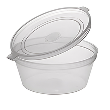 Load image into Gallery viewer, 1oz Round Hinged Sauce Plastic Containers (Pack of 50pcs)
