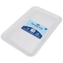 Load image into Gallery viewer, Medium Clear Plastic Rectangle Serving Tray (36cm x 24cm x 3cm)
