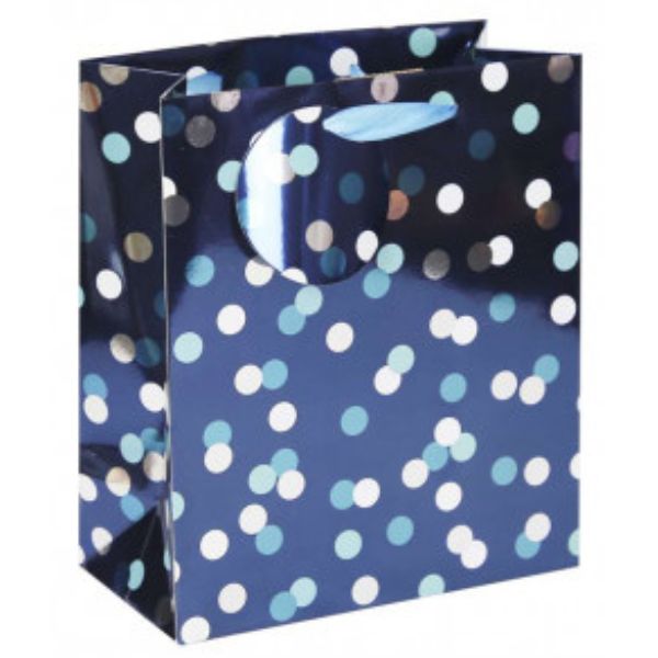 Large Blue with Spots Gift Bags 33x26x14cm (Pack of 6)
