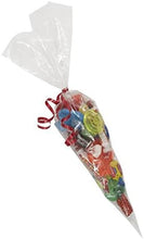 Load image into Gallery viewer, Clear Sweet Cone Bags With Silver Ties 180 x 410mm (Pack of 25pieces)
