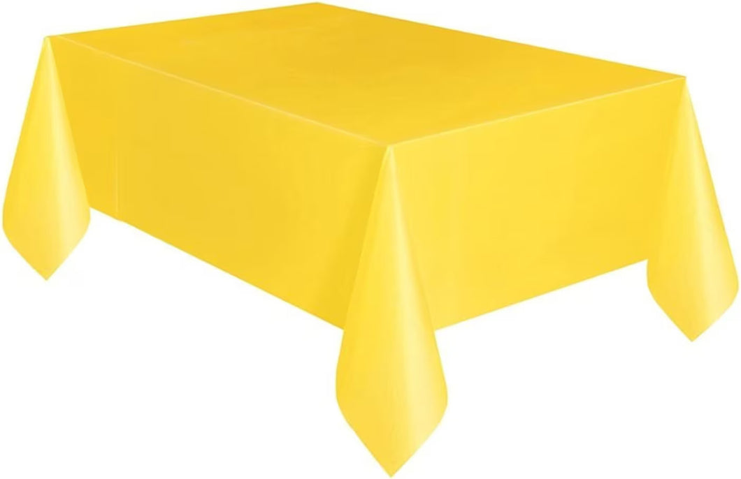 Plastic Rectangle Yellow Table Cover 54