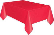 Load image into Gallery viewer, Plastic Rectangle Red Table Cover 54&quot; x 108&quot; (1 piece)
