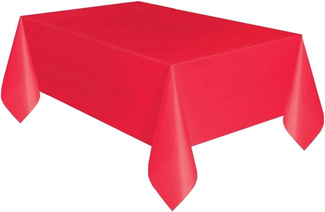 Plastic Rectangle Red Table Cover 54