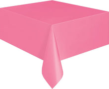 Load image into Gallery viewer, Plastic Rectangle Pink Table Cover 54&quot; x 108&quot; (1 piece)
