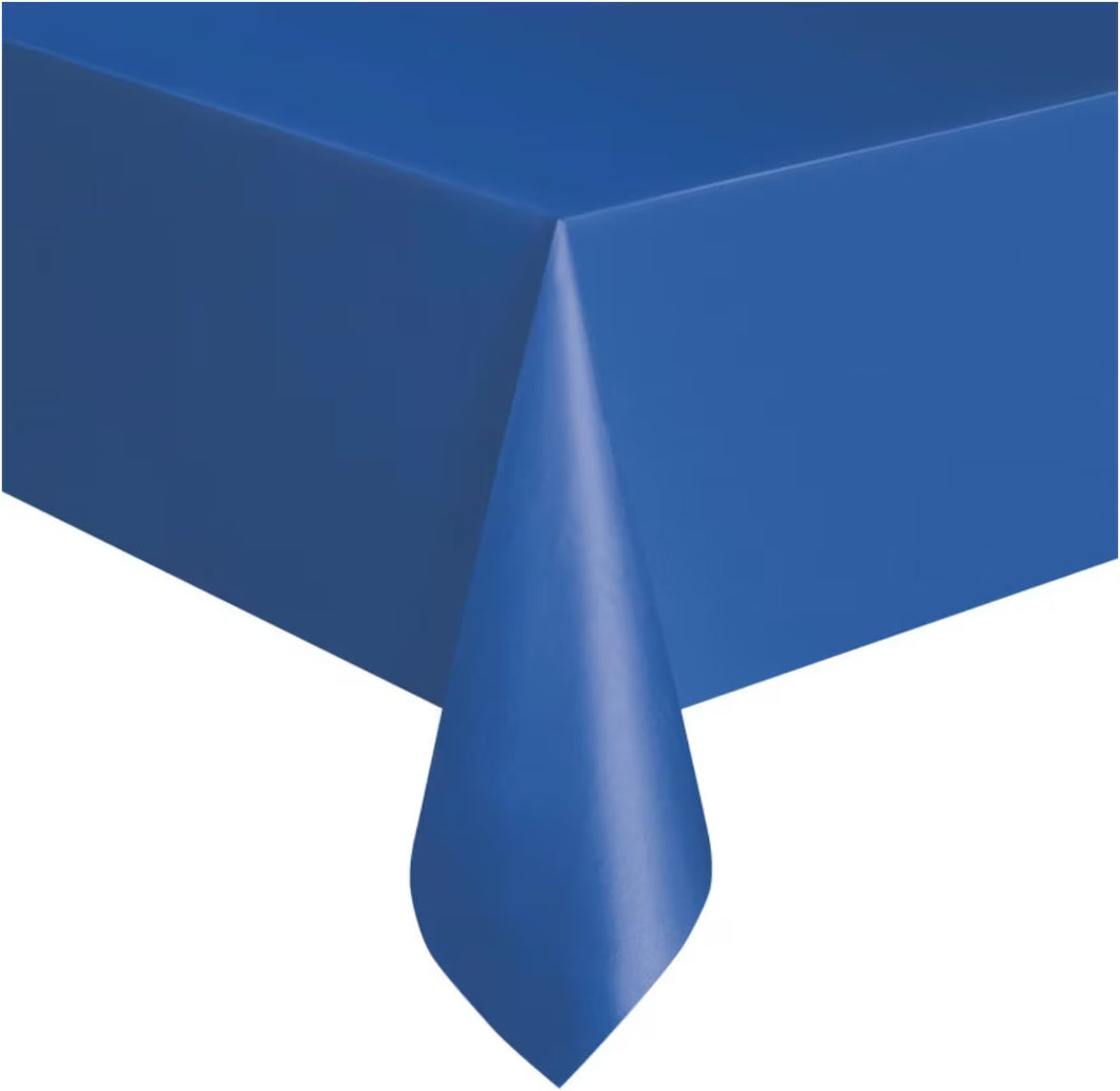 Plastic Rectangle Royal Blue Table Cover 54