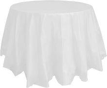 Load image into Gallery viewer, Plastic Round White Table Cover 84&quot; diameter (1 piece)
