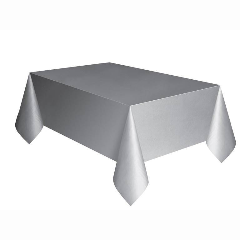 Plastic Rectangle Silver Table Cover 54