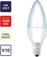 Load image into Gallery viewer, 10 x LED Candle Bulbs Cool White 7.5W/60W Small Edison Screw
