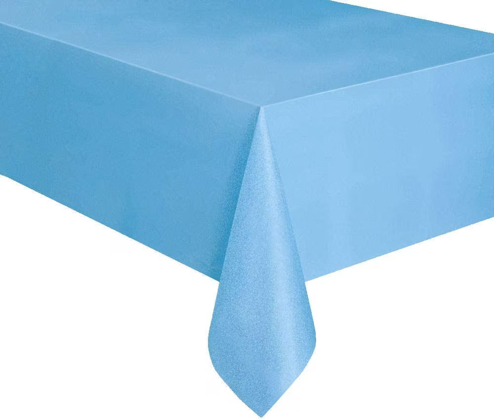 Plastic Rectangle Light Blue Table Cover 54