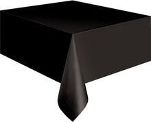 Load image into Gallery viewer, Plastic Rectangle Black Table Cover 54&quot; x 108&quot; (1 piece)
