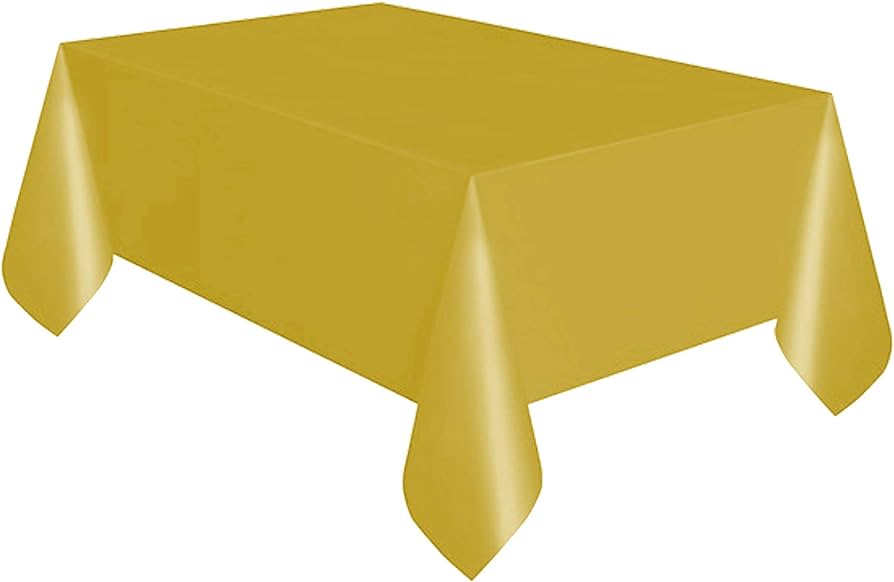 Plastic Rectangle Gold Table Cover 54