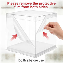Load image into Gallery viewer, 8" x 8" x 9" (20cm base x 20cm base x 22cm height) Clear Gift Box White Square Base (Flat packed)
